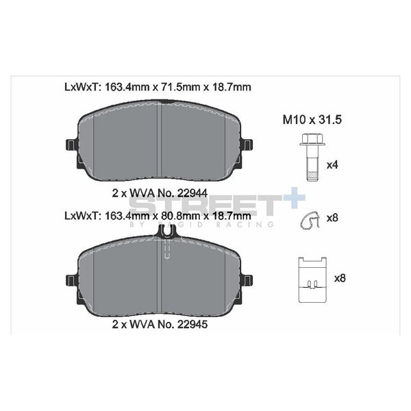 Pagid T8212SP2001 Street+ Front Brake Pads