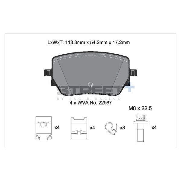 Pagid T8213SP2001 Street+ Rear Brake Pads