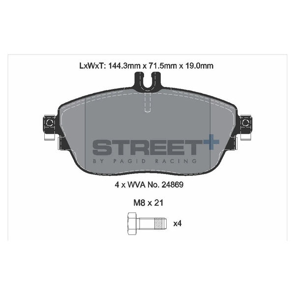 Pagid T8215SP2001 Street+ Front Brake Pads for MERCEDES-BENZ B-CLASS Sports Tourer (W246/W242)
