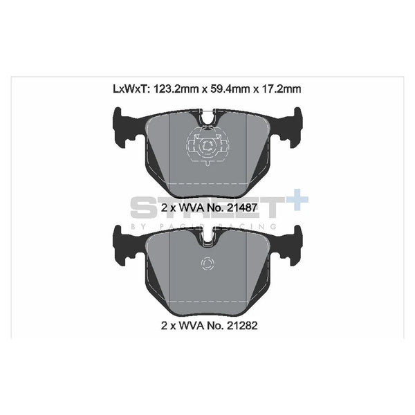 Pagid T8223SP2001 Street+ Rear Brake Pads for BMW M3 (E46) / M5 (E39) / Z4 (E85/E86)