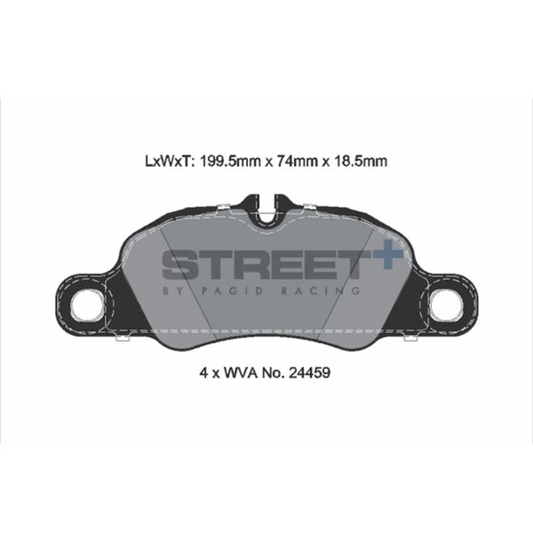 Pagid T8225SP2001 Street+ Front Brake Pads for PORSCHE Cayman GTS (981) / 911 Carrera 4 (991)