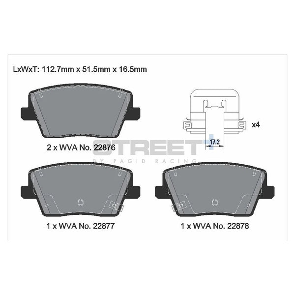 Pagid T8230SP2001 Street+ Rear Brake Pads for HYUNDAI i30 / Veloster