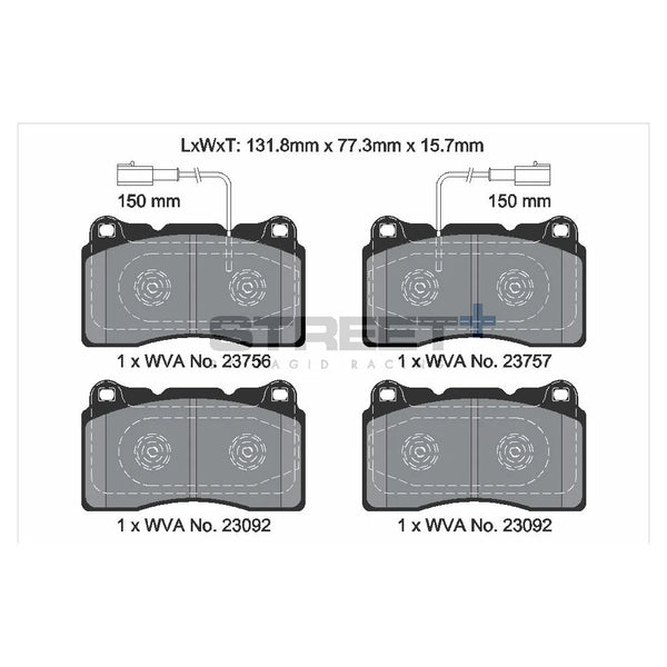 Pagid T8254SP2001 Street+ Front Brake Pads for ALFA ROMEO Giulietta (940) 2010