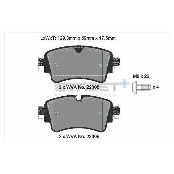 Pagid T8260SP2001 Street+ Rear Brake Pads for AUDI A7 Sportback (4KA) / A5 Sportback (F5A/F5F)