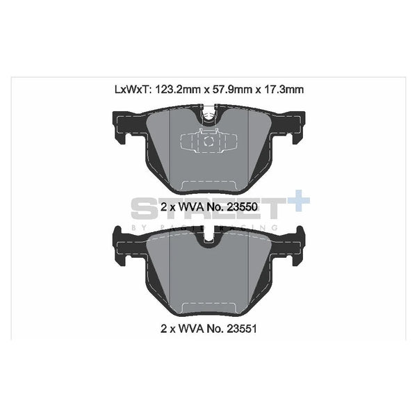 Pagid T8298SP2001 Street+ Rear Brake Pads for BMW E90 / E91 / E92 / E93
