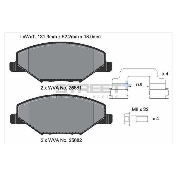 Pagid T8304SP2001 Street+ Front Brake Pads for SKODA Rapid / VW Polo V