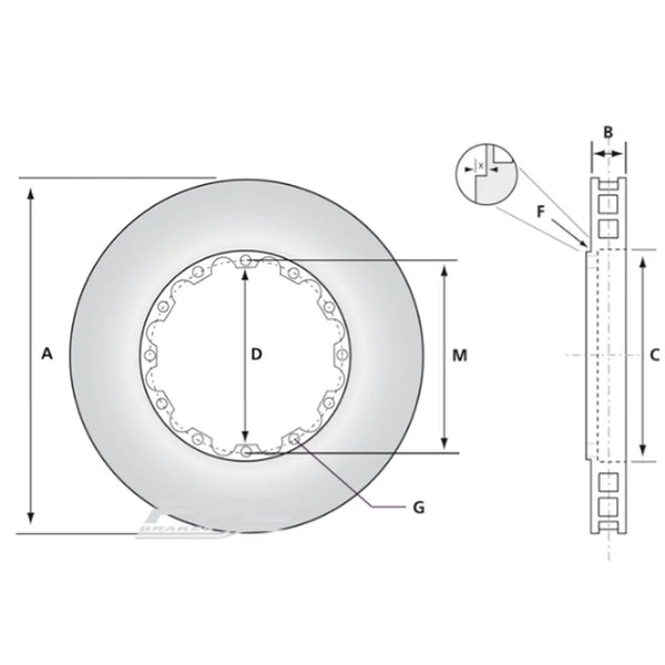 PFC 381.30.0053 Rear Brake Disc V2 381x30 mm for NISSAN GT-R (R35) 2009