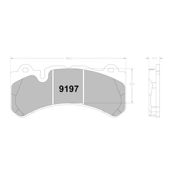 PFC 9197 Brake Pads for Z-RATED for BREMBO B64 (Family J/N) 6-Piston Caliper
